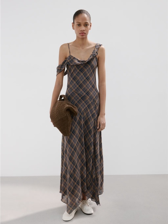 Mango Dresses & Skirts - NWT (size 8) Mango CHECK ASYMMETRICAL DRESS